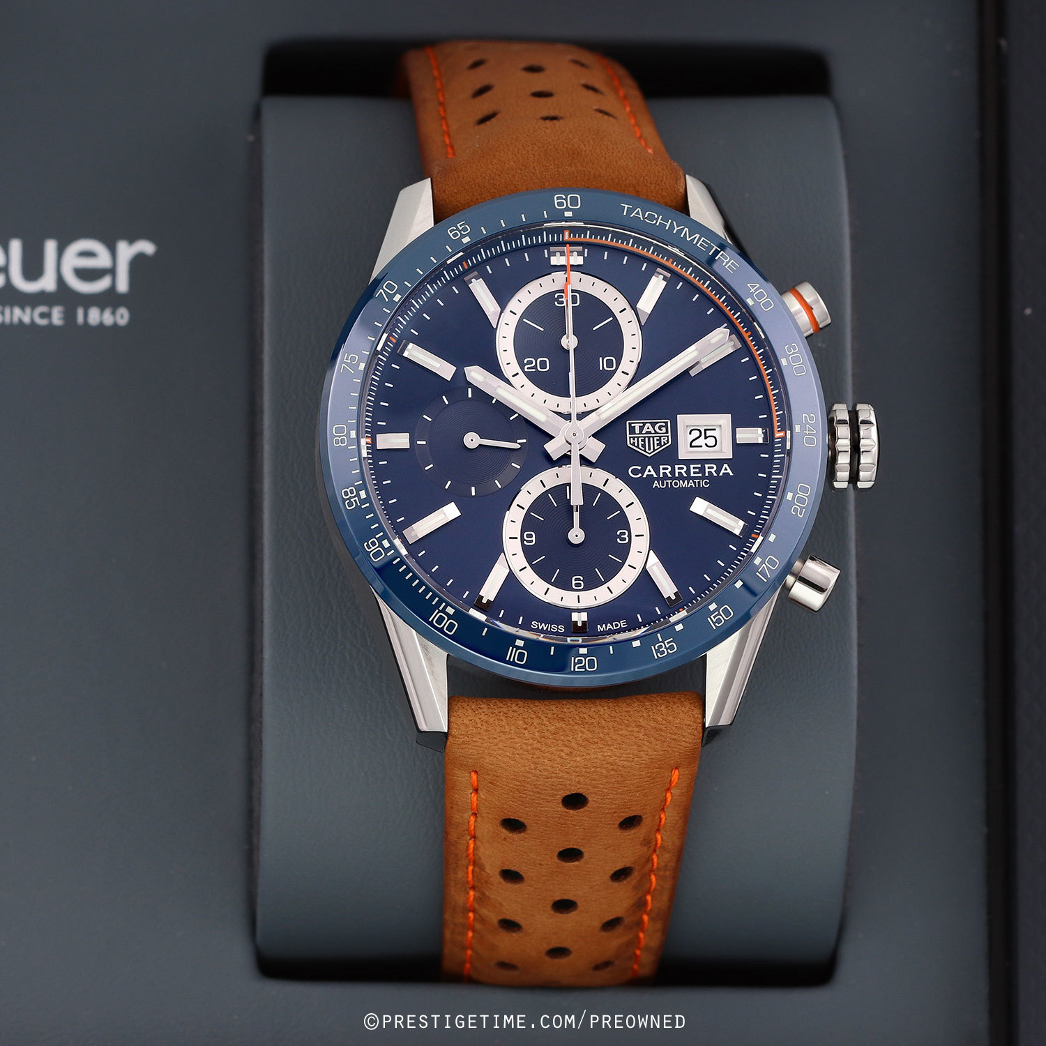 Pre-owned Tag Heuer Carrera Chronograph 41mm cbm2112.fc6455